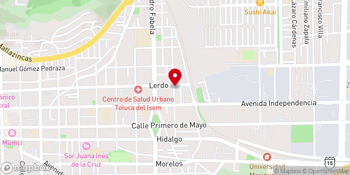 Map showing location of Iglesia de Cristo