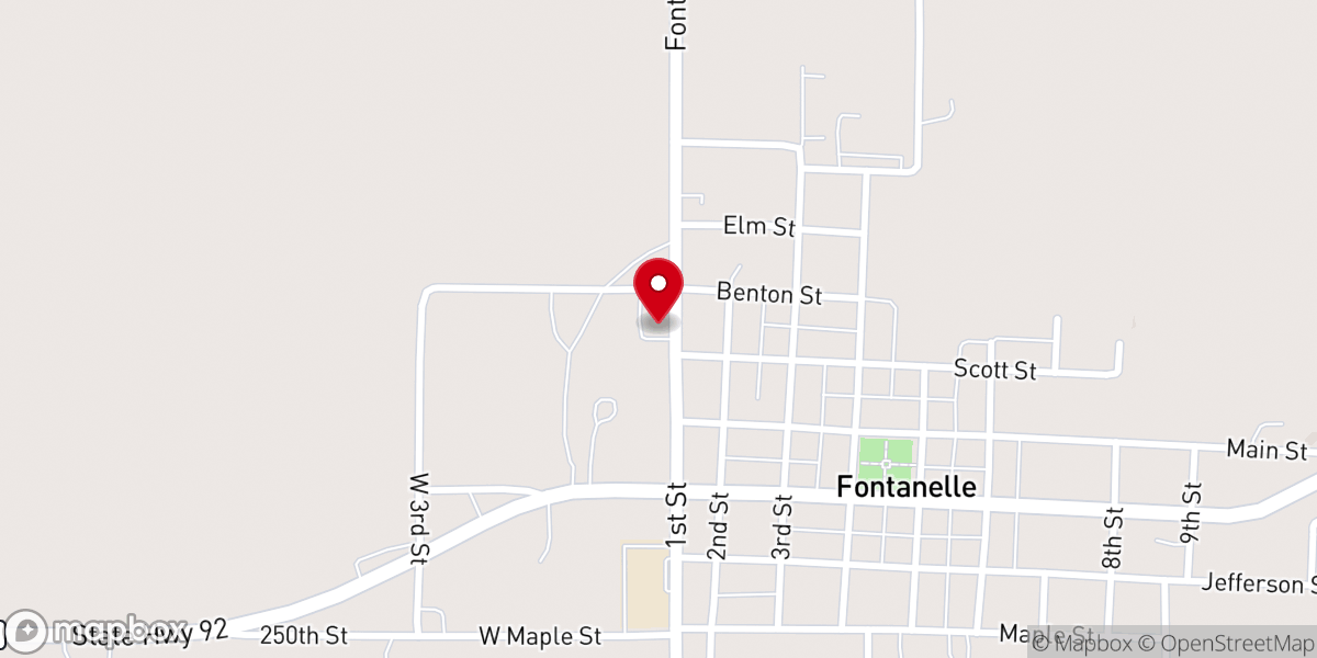 Map showing location of Fontanelle United Methodist Church