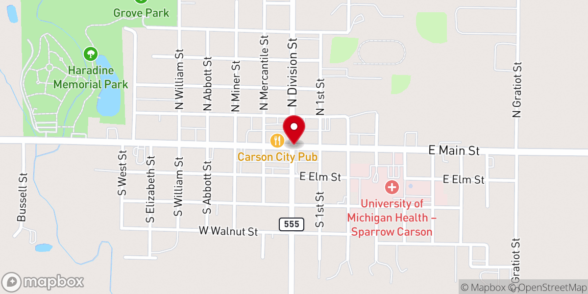 Map showing location of Carson City