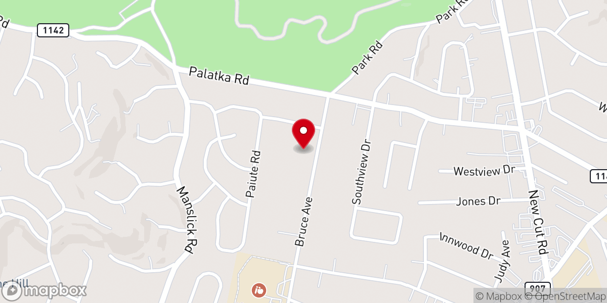 Map showing location of Kenwood Church of Christ