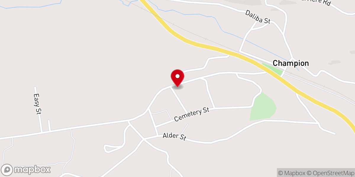 Map showing location of Sacred Heart of Jesus Catholic Church, Champion