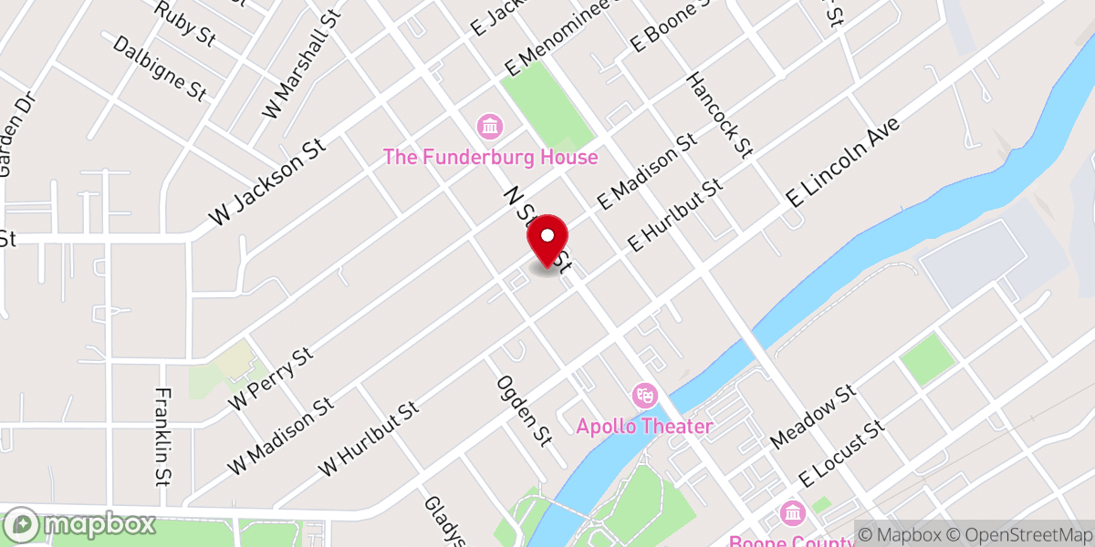 Map showing location of Calvary Baptist Church