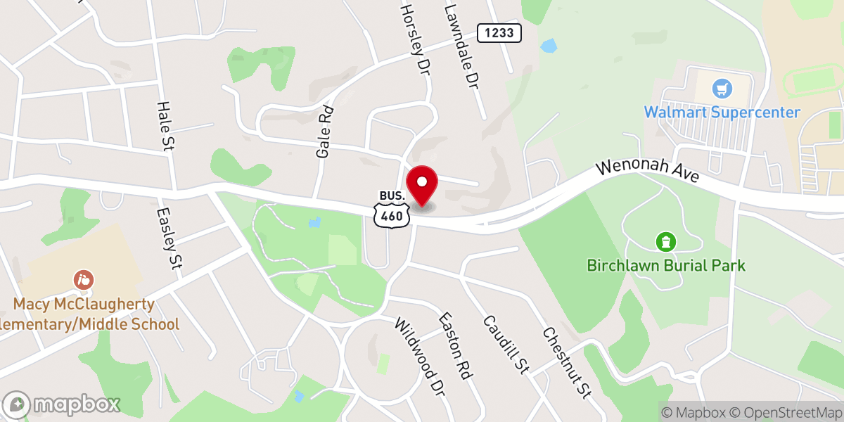 Map showing location of Pearisburg First Church of God