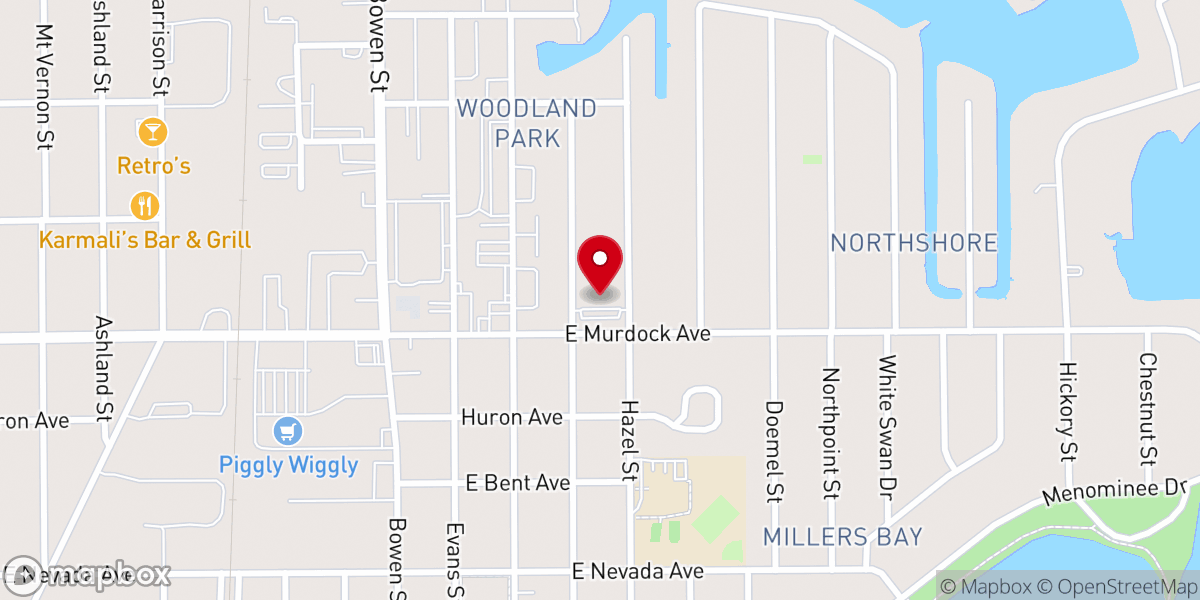 Map showing location of St Andrew's Evangelical Lutheran Church.