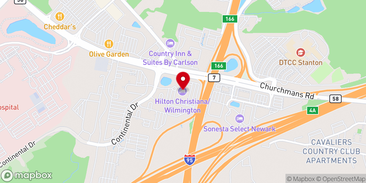 Map showing location of Hilton Wilmington/Christiana