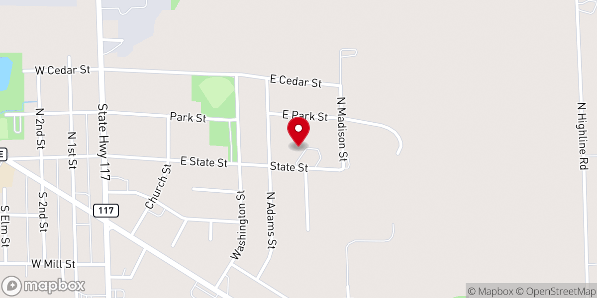 Map showing location of Friedens Evangelical Lutheran Church