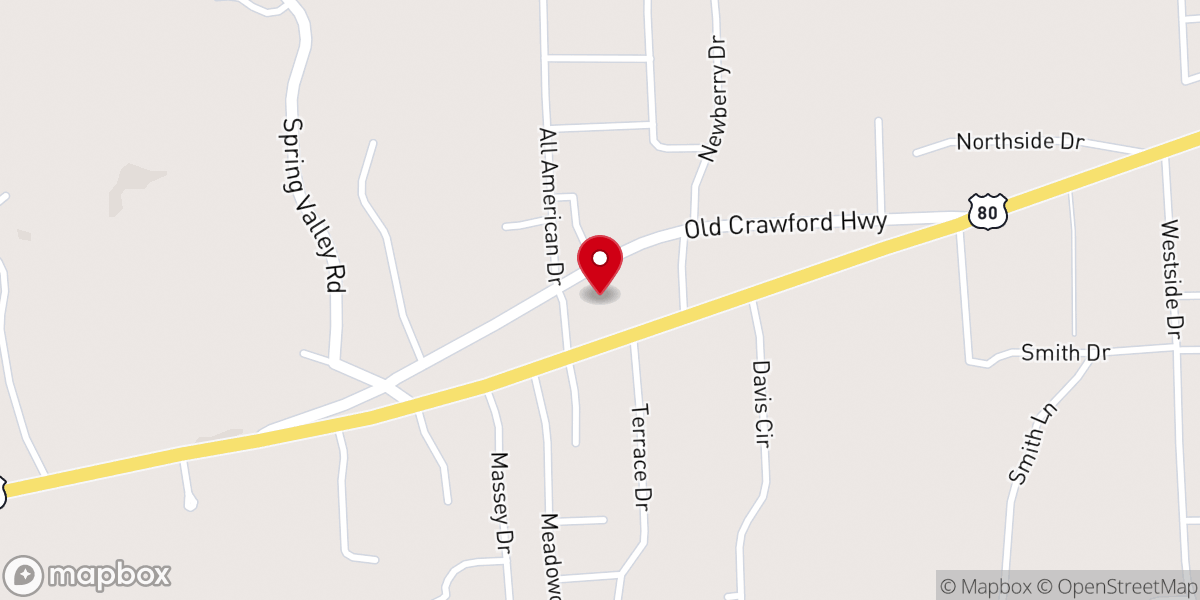 Map showing location of Word of Faith Baptist church