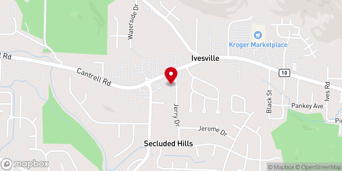Map showing location of Westrock Baptist Church