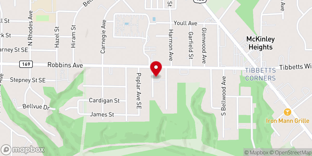 Map showing location of New Hope United Methodist Church