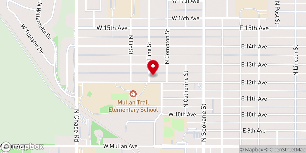 Map showing location of Church of the Nazarene Post Falls
