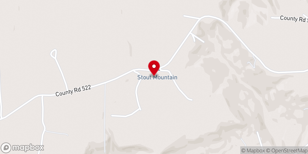 Map showing location of Stout Mountain Missionary Baptist Church