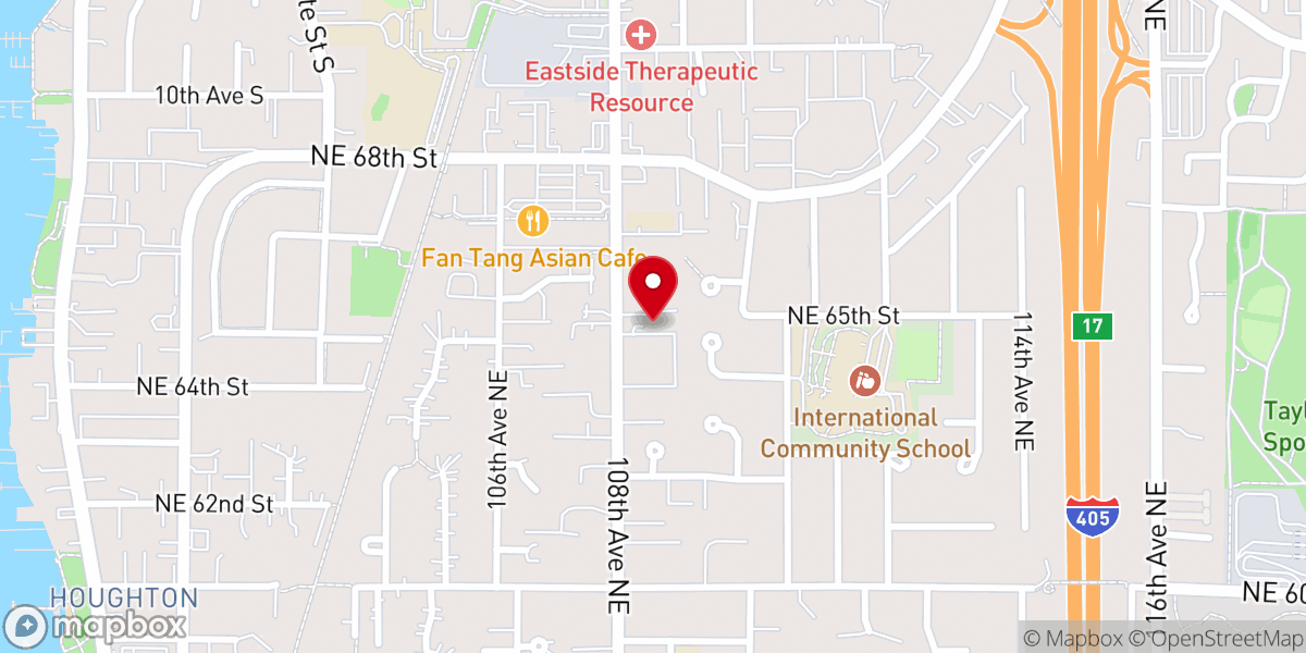 Map showing location of Greater Seattle Chinese SDA Church (基督复临安息日会西雅图华人教会)