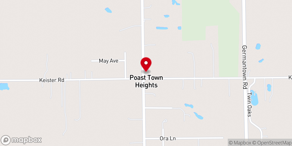 Map showing location of Keister Road Church of God