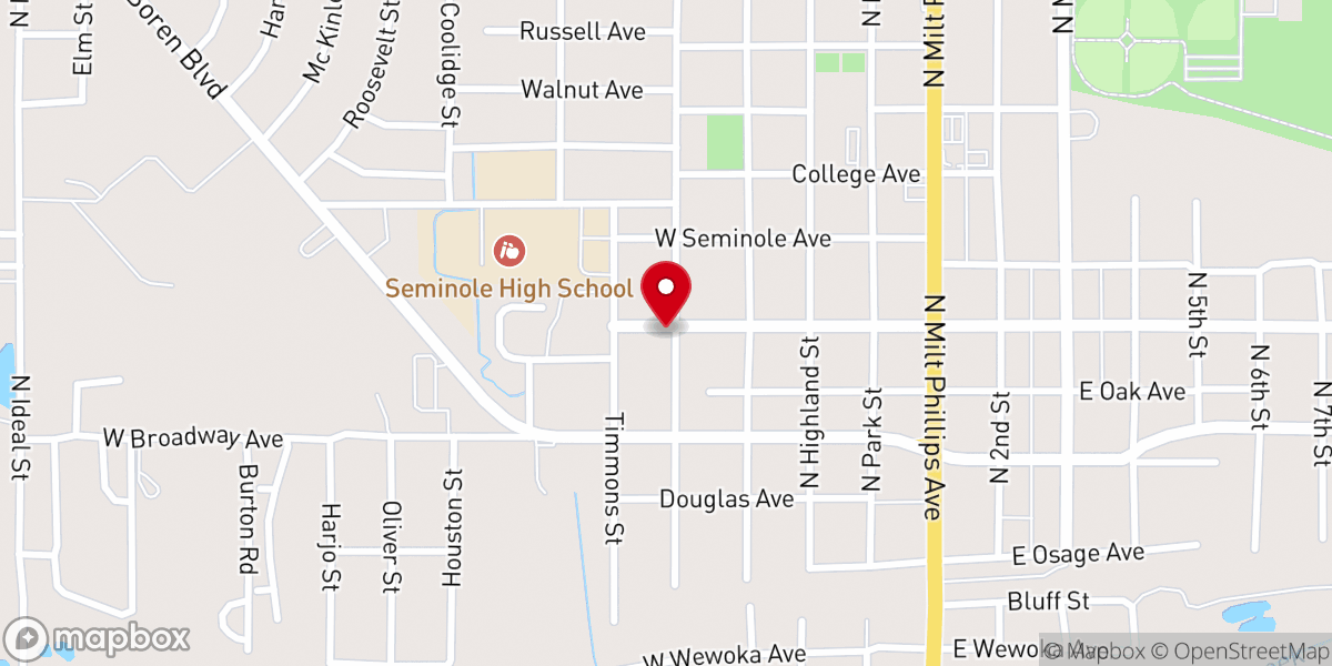 Map showing location of First Missionary Baptist Church