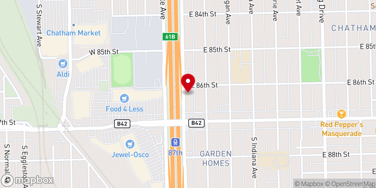 Map showing location of Chatham-Avalon Church-Christ