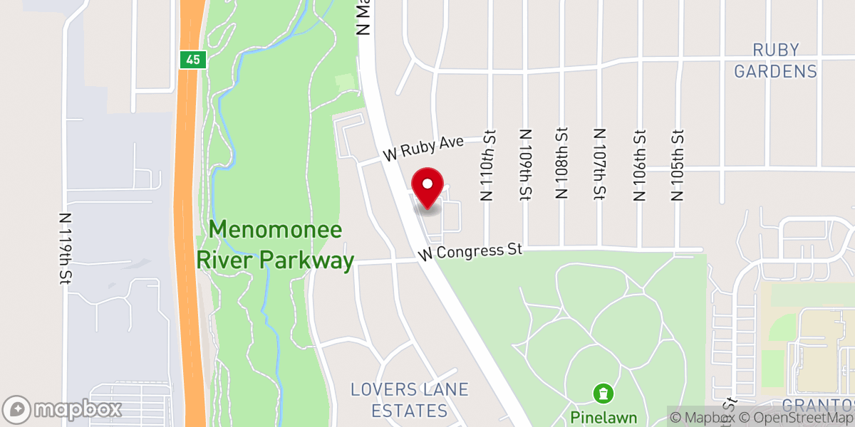Map showing location of Grace Hmong Alliance Church