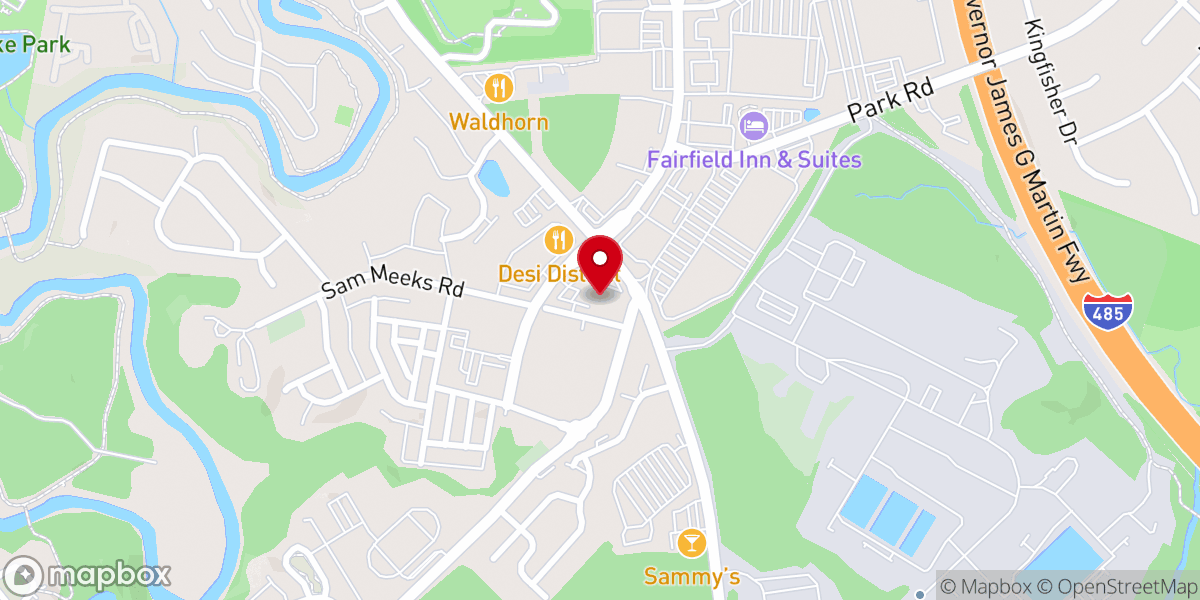 Map showing location of Faulk Fellowship Hall