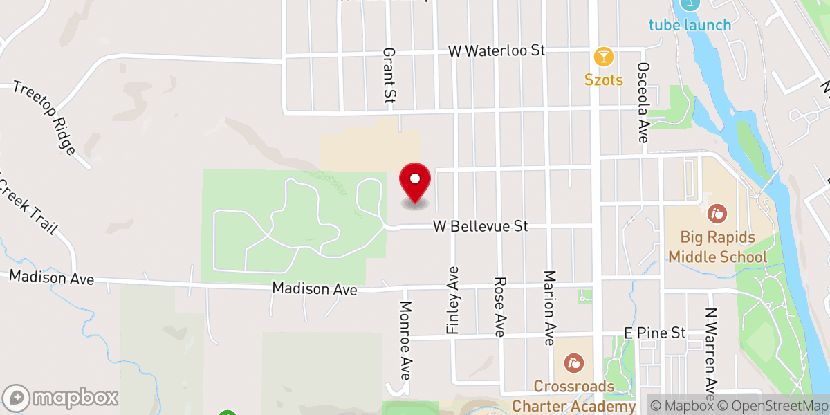 Map showing location of St. Peter's Lutheran Church & School