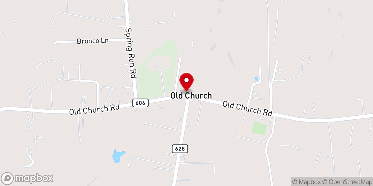 Map showing location of The Tavern at Old Church