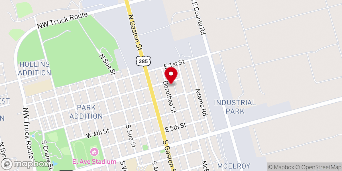 Map showing location of Second and Dorothea Church of Christ