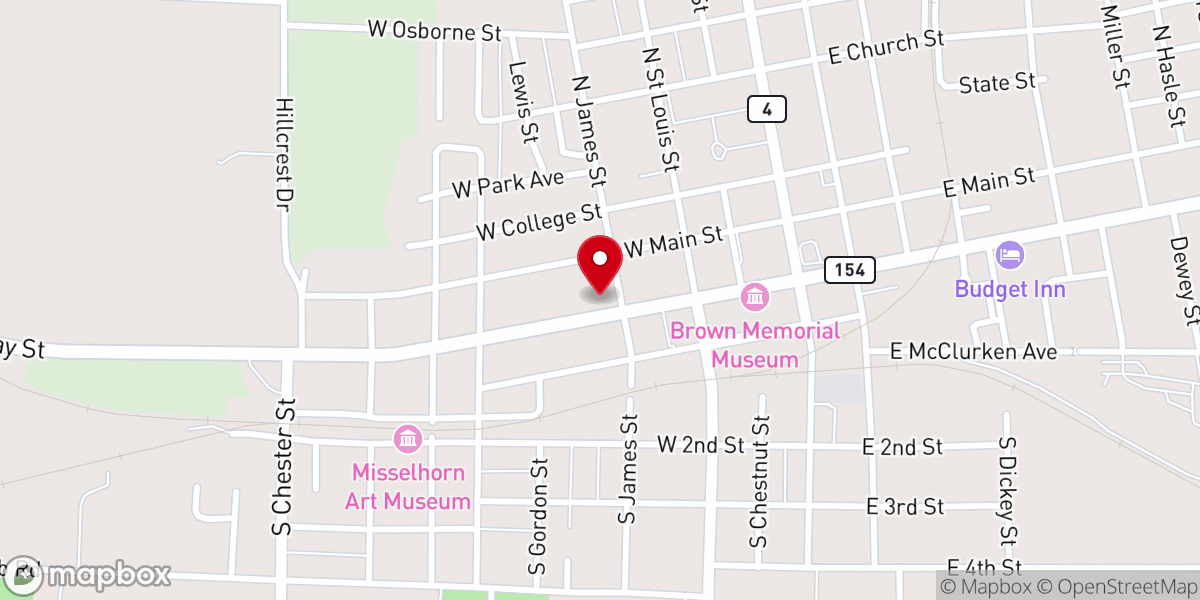 Map showing location of Trinity Presbyterian Church