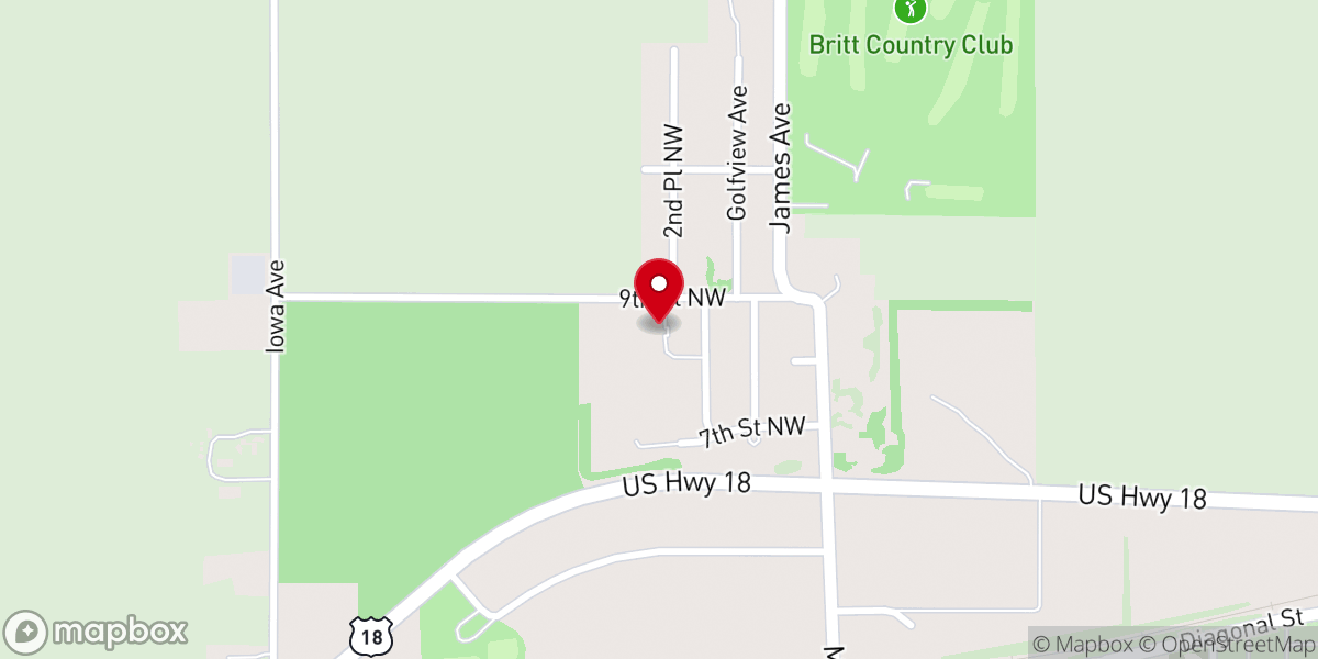 Map showing location of Britt Evangelical Free Church