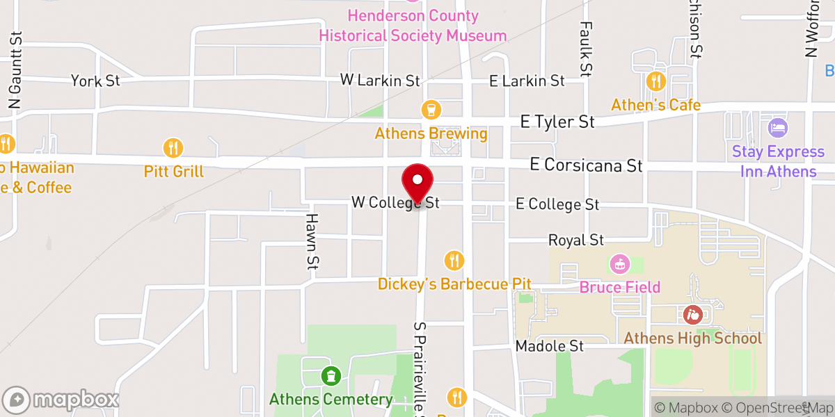 Map showing location of Central Baptist Church