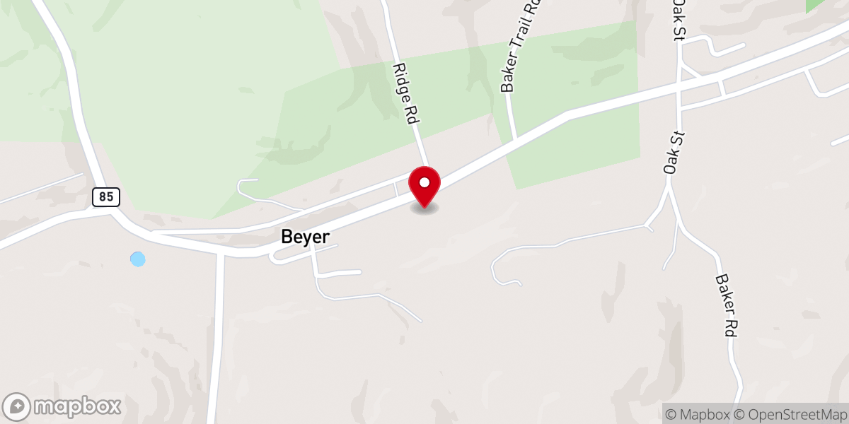 Map showing location of Beyer, PA 16211