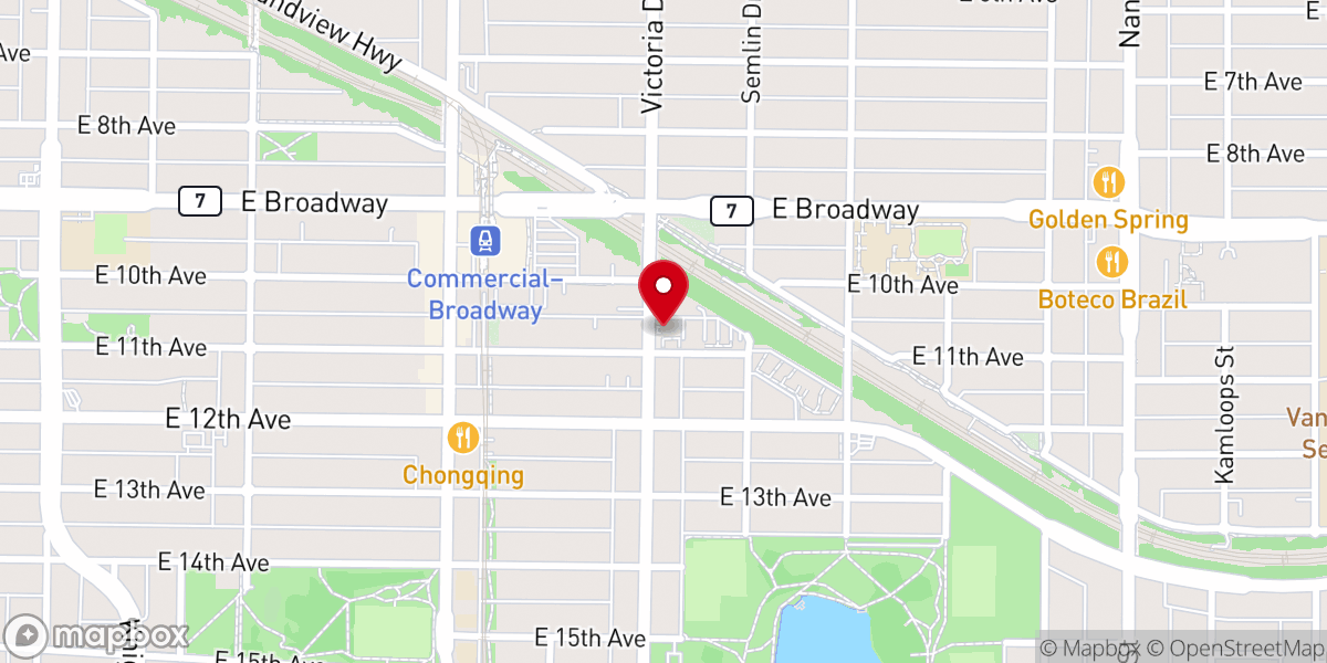 Map showing location of First Christian Reformed Church of Vancouver