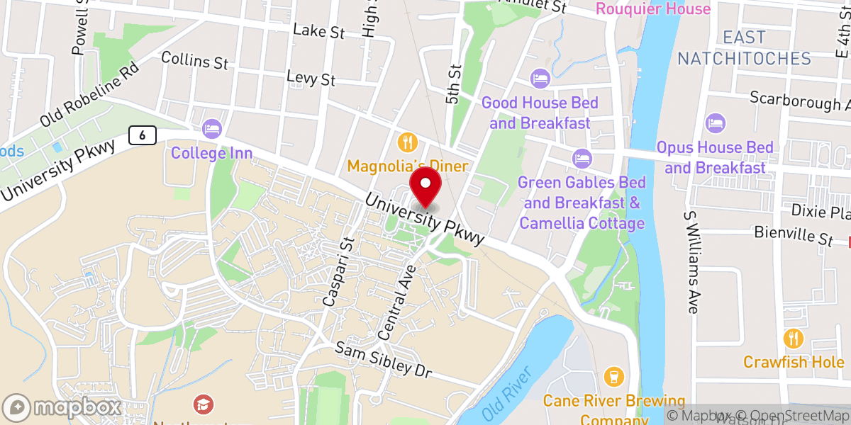 Map showing location of Wesley Campus Ministry