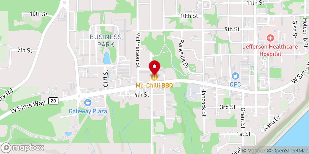Map showing location of Mo-Chilli BBQ