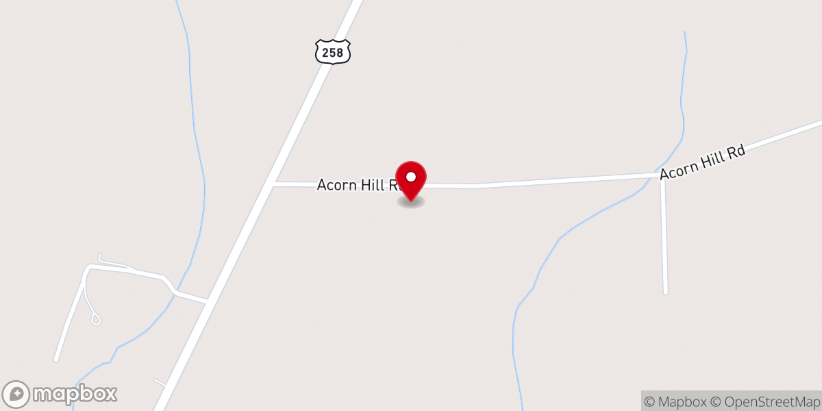 Map showing location of Acorn Hill Church