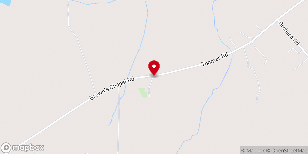 Map showing location of Brown Chapel Baptist Church