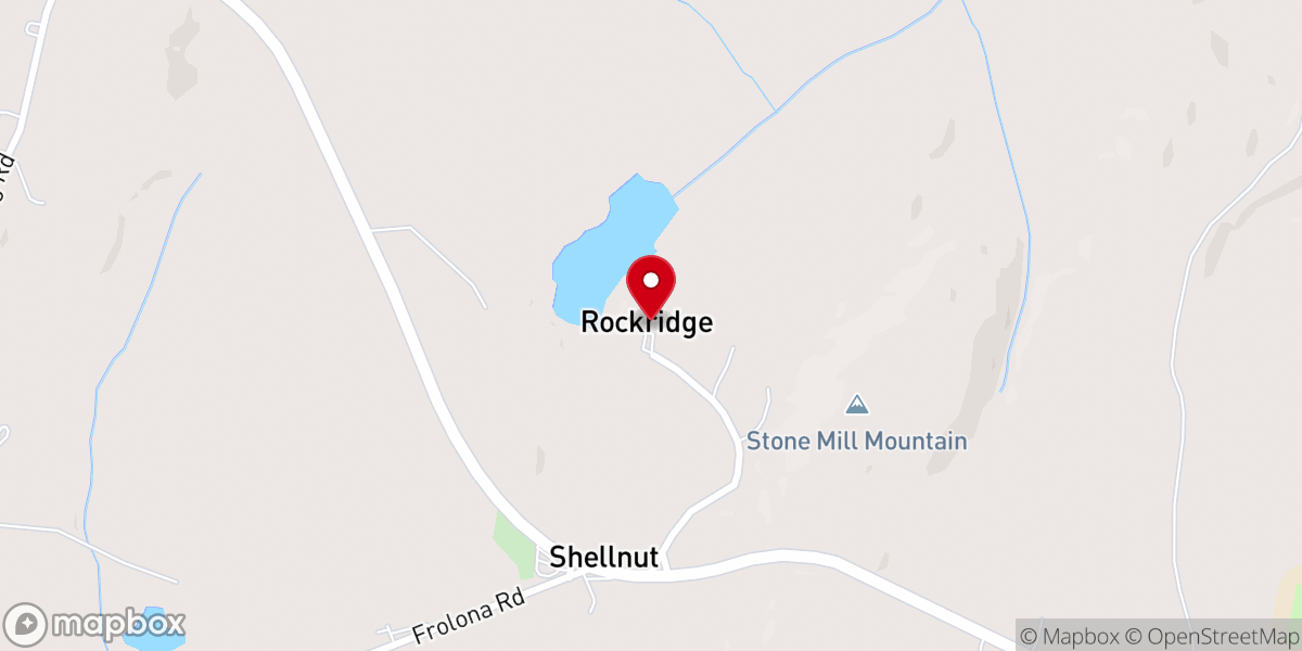 Map showing location of Camp Rockridge