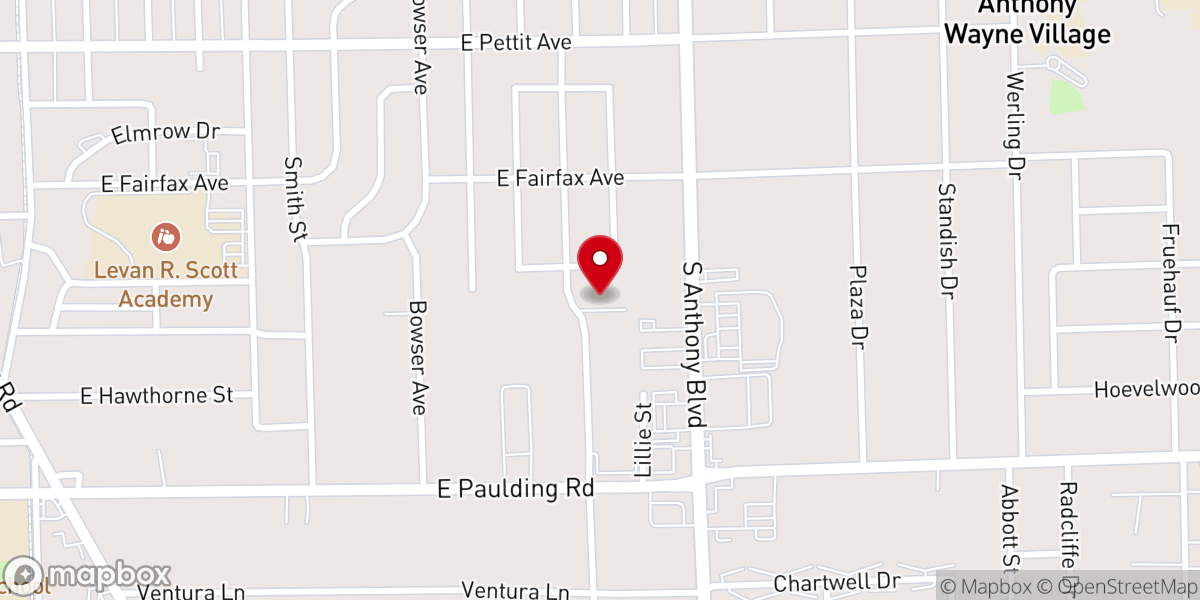 Map showing location of Fairhaven Mennonite Church