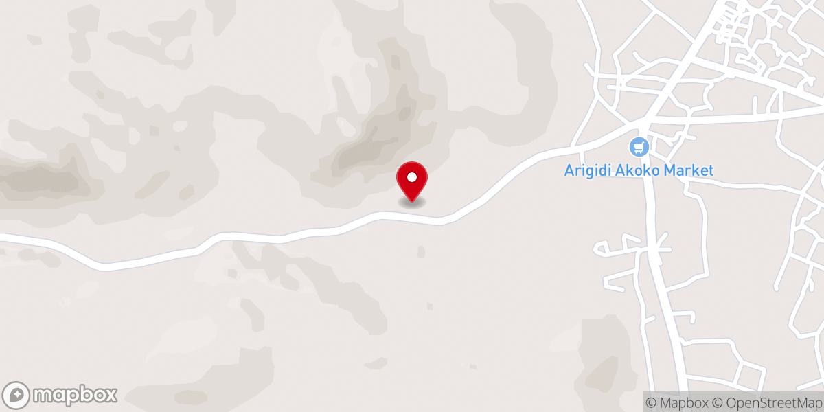 Map showing location of First Baptist Church, Arigidi Akoko