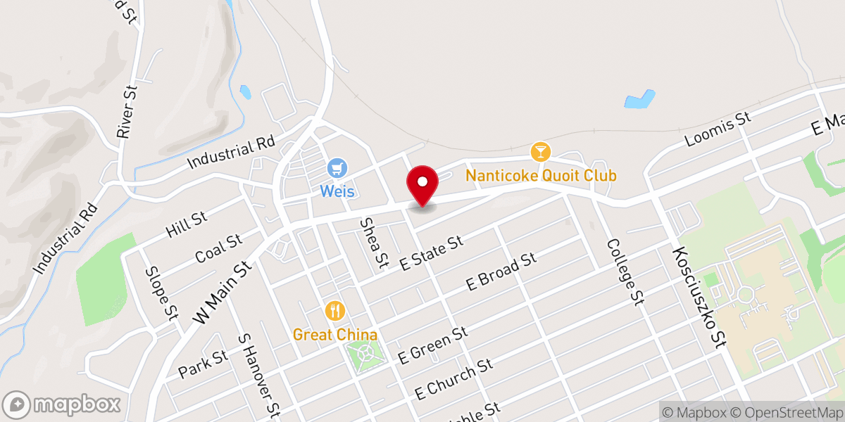 Map showing location of First Presbyterian Church