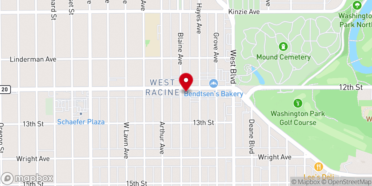 Map showing location of Gethsemane Evangelical Lutheran Church