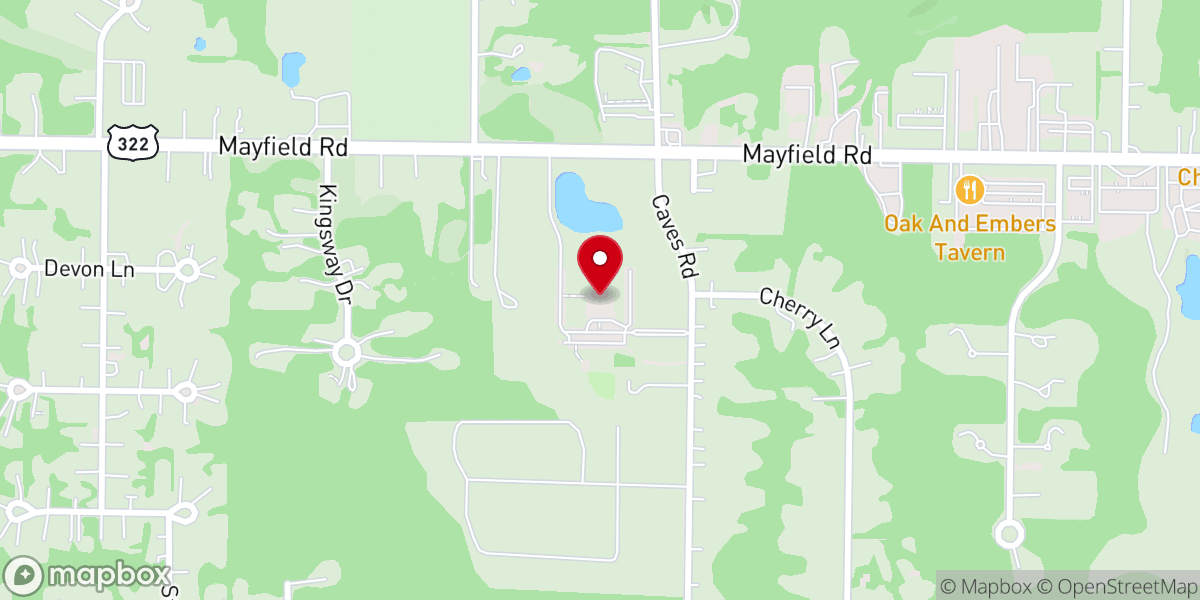 Map showing location of Mayfield Church