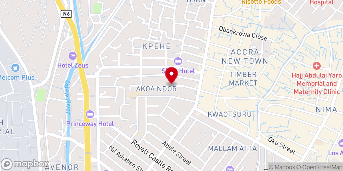 Map showing location of Anglican Diocese of Accra