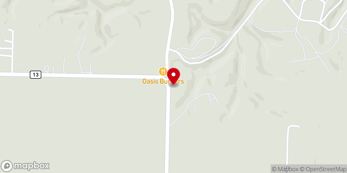 Map showing location of Ozark highlands church of christ