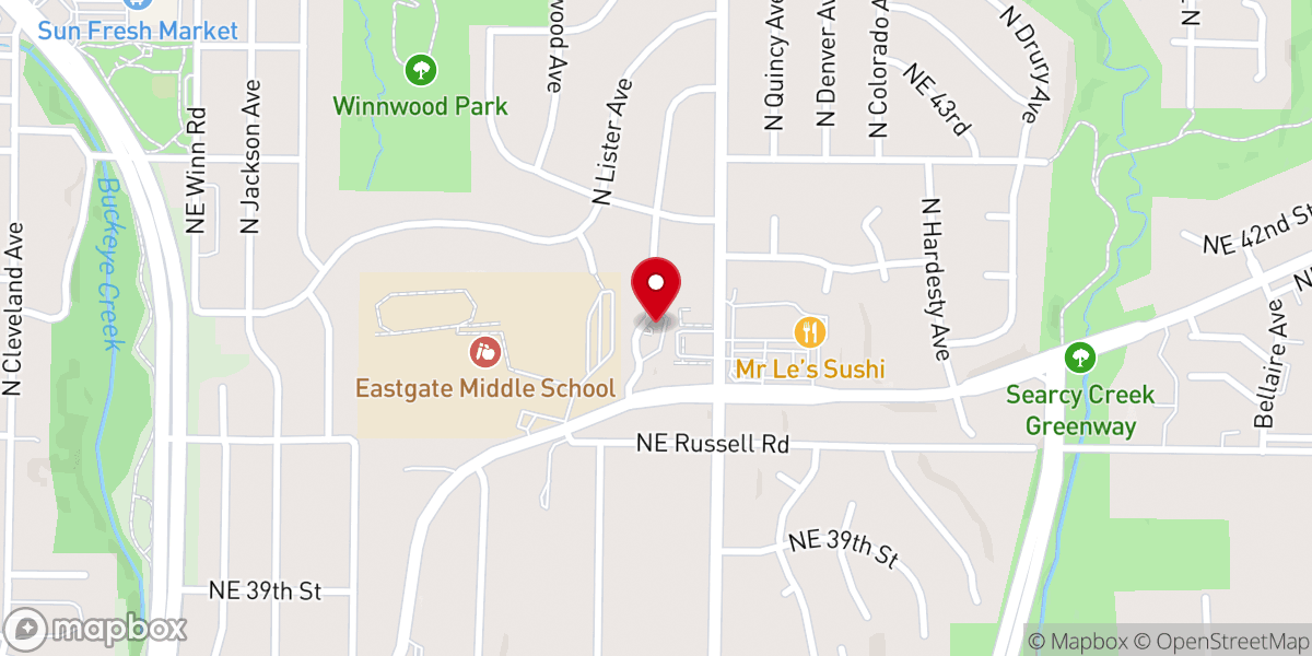 Map showing location of Bethel United Church of Christ