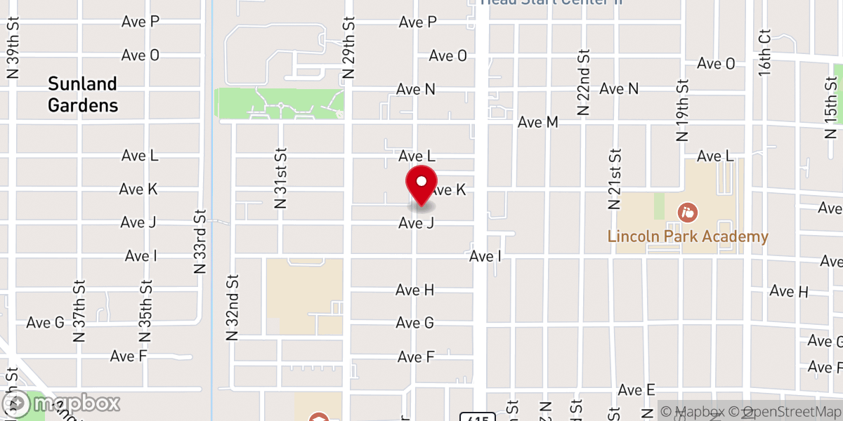 Map showing location of Bass Temple COGIC
