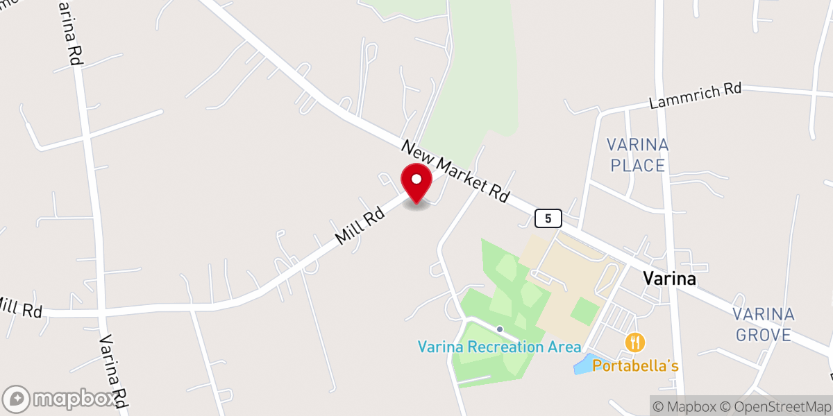 Map showing location of Varina Episcopal Church