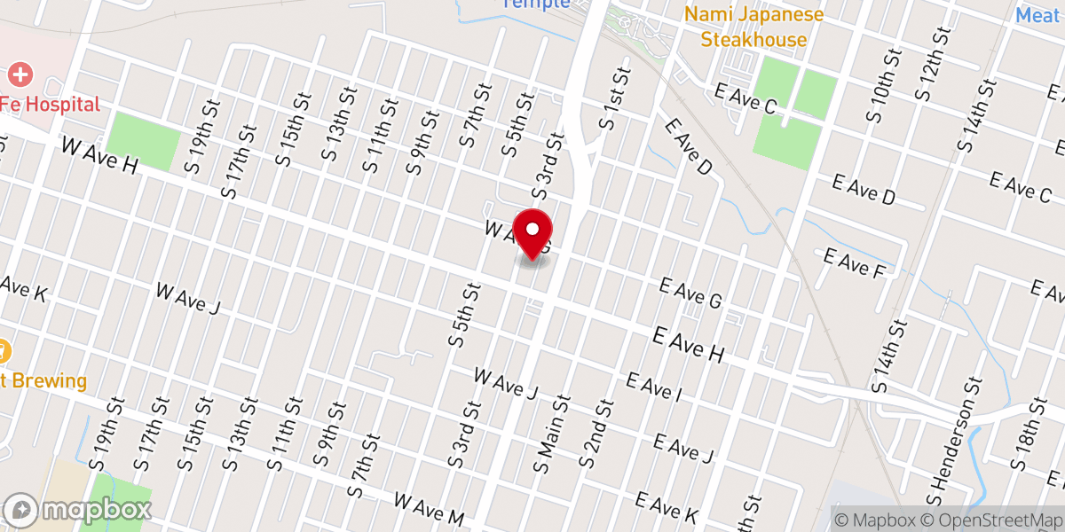 Map showing location of St. James United Methodist Church