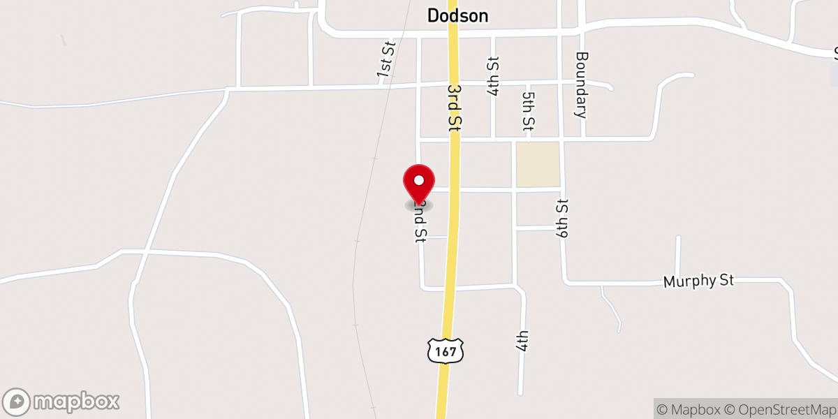 Map showing location of Calvin Baptist Church
