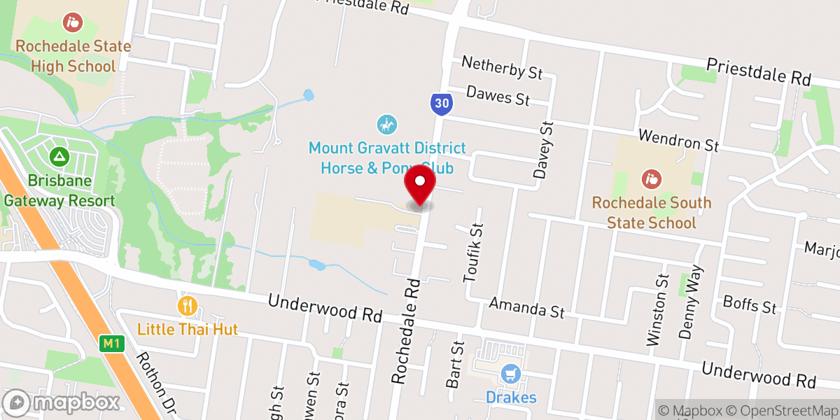 Map showing location of St Peter's Catholic Church, Rochedale