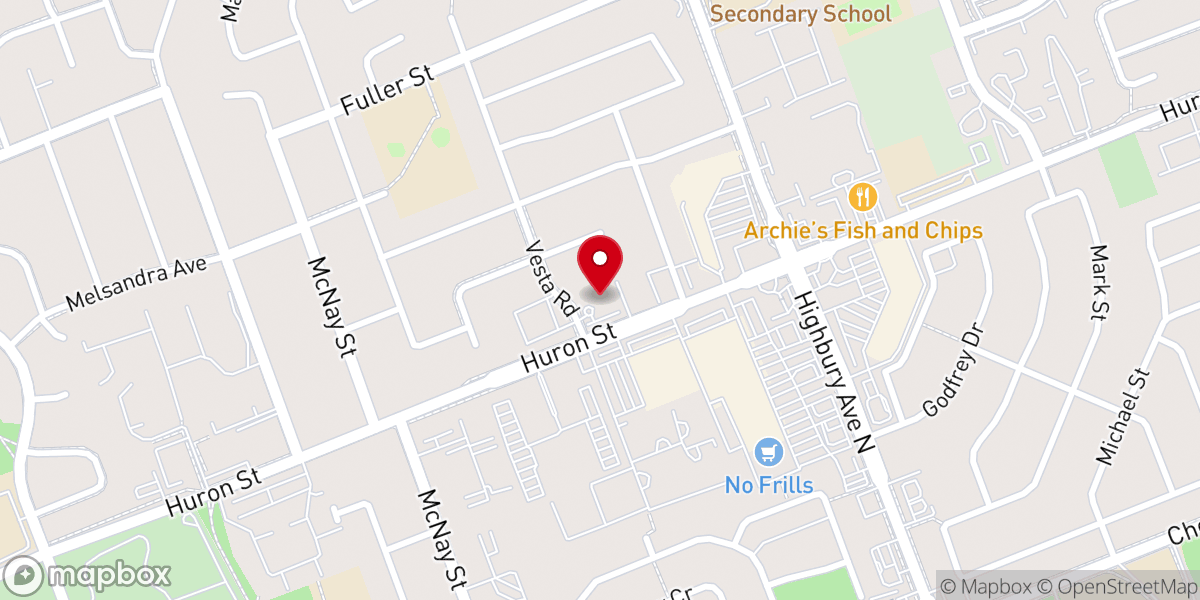 Map showing location of Church 180 London