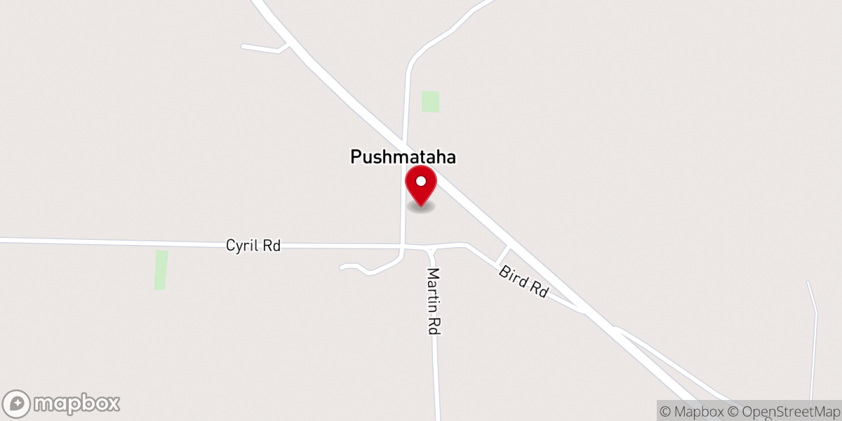 Map showing location of Pushmataha United Methodist Church