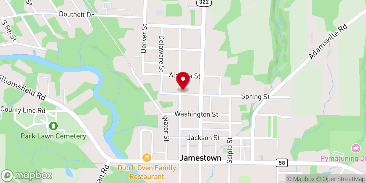 Map showing location of Jamestown Wesleyan Methodist Church